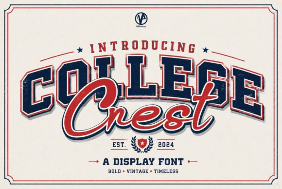 College Crest Font for Editorial Design