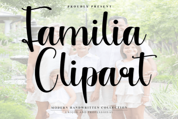 Familia Clipart Font for Handmade Labels