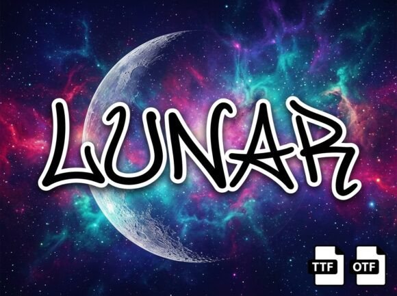 Lunar Font: Cosmic Graffiti for Editorial Design