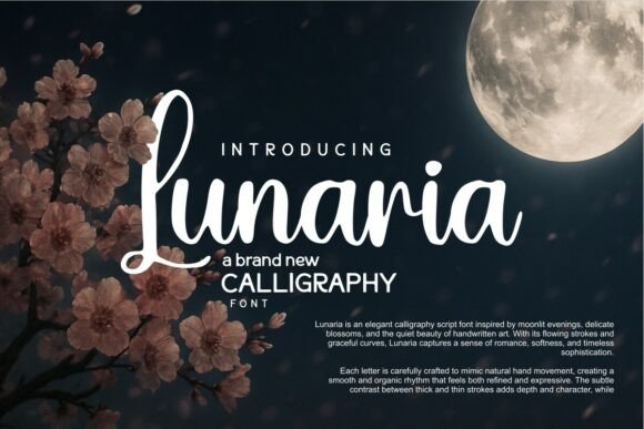 Lunaria Font: Elegant Script for Editorial Design